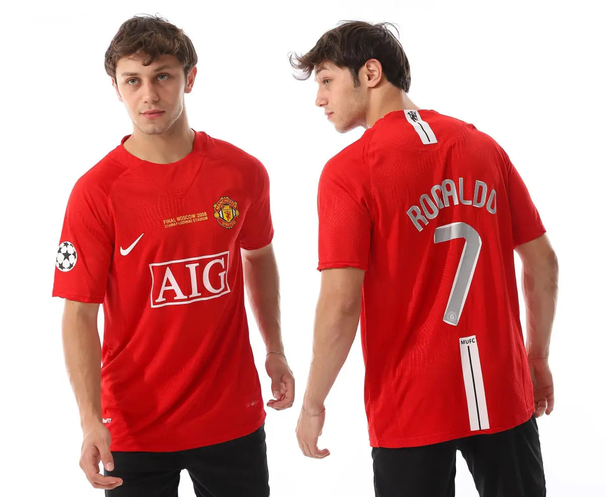 قميص مانشستر يونايتد الأساسي 2007/08 مع طباعة رونالدو 7