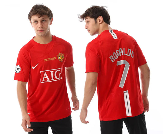 قميص مانشستر يونايتد الأساسي 2007/08 مع طباعة رونالدو 7